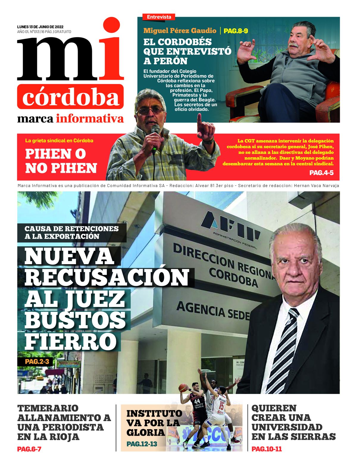 Ya circula la 13ra edición del semanario Marca Informativa Córdoba