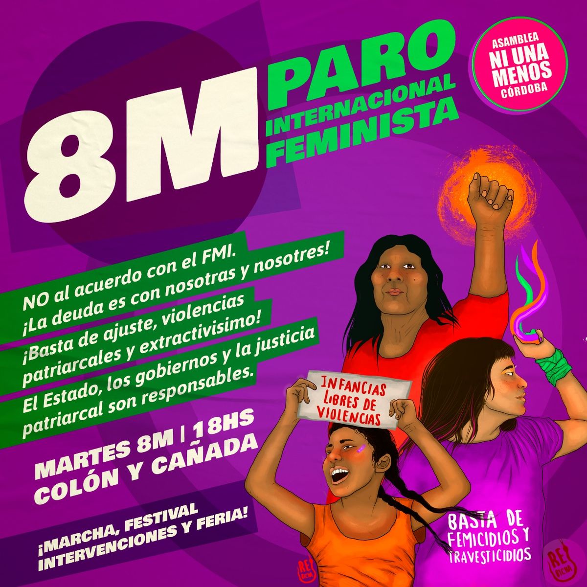 Marchan en el centro de Córdoba por el Día de la Mujer