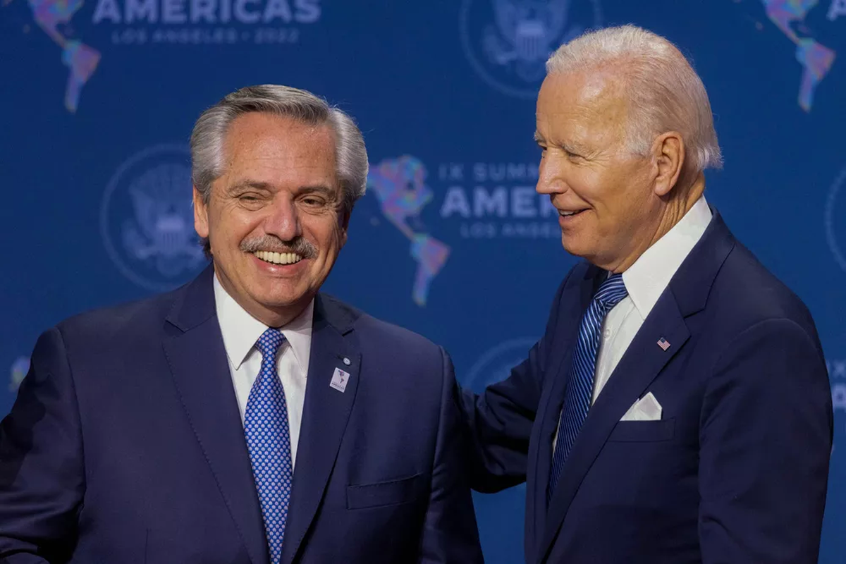Alberto Fernández junto al presidente de Estados Unidos Joe Biden.