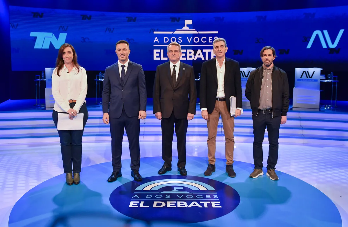 Los cinco candidatos de vicepresidente que competirán en las elecciones de octubre se midieron en un debate por Tv. Foto: NA