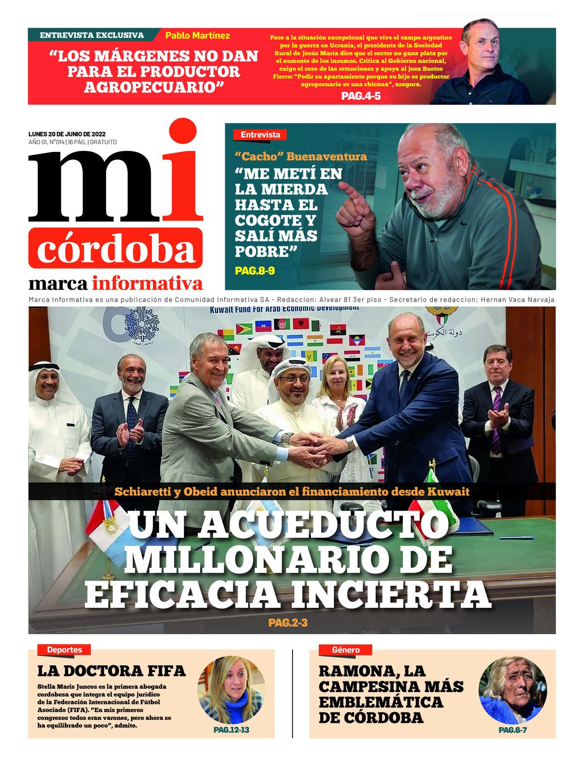 Ya circula la 14ta edición del semanario Marca Informativa Córdoba